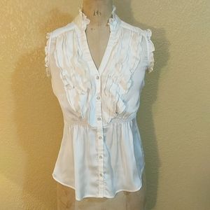Sleeveless Cream Blouse